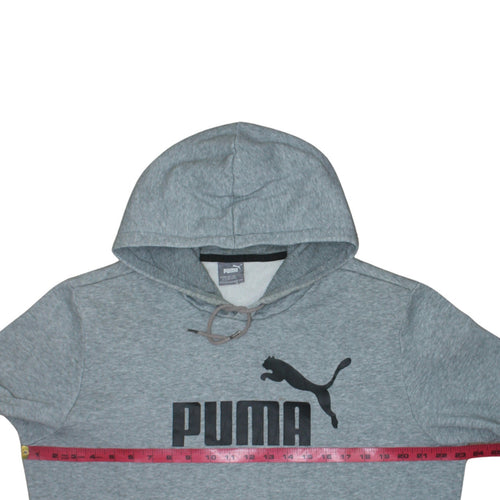 Puma Men’s Grey Pullover Hoodie Size L Regular Fit Sportswear