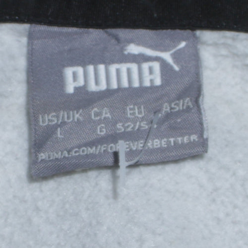 Puma Men’s Grey Pullover Hoodie Size L Regular Fit Sportswear