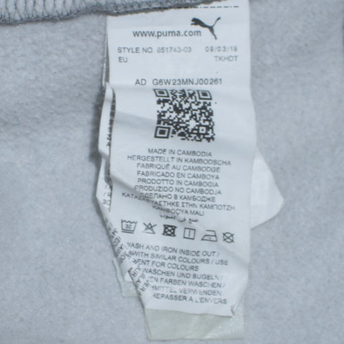 Puma Men’s Grey Pullover Hoodie Size L Regular Fit Sportswear