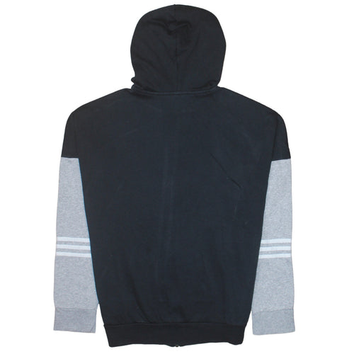 Adidas Womens Black & Grey Full Zip Hoodie Size L 16-18 Cotton Blend