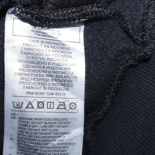 Adidas Womens Black & Grey Full Zip Hoodie Size L 16-18 Cotton Blend