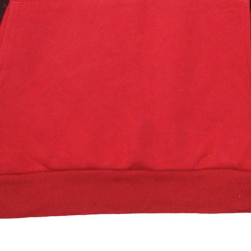 FILA Mens Red Pullover Hoodie L Logo Sports Sweatshirt