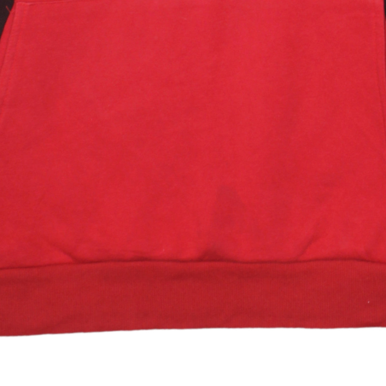 FILA Mens Red Pullover Hoodie L Logo Sports Sweatshirt