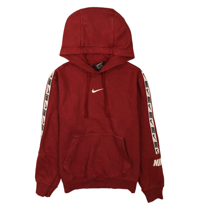 Nike Women's Red Pullover Hoodie XS Standard Fit Logo Sleeve