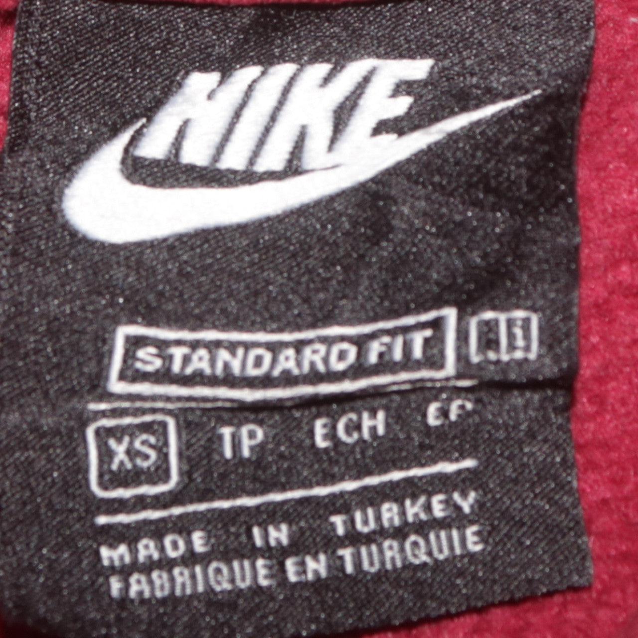 Nike Women's Red Pullover Hoodie XS Standard Fit Logo Sleeve