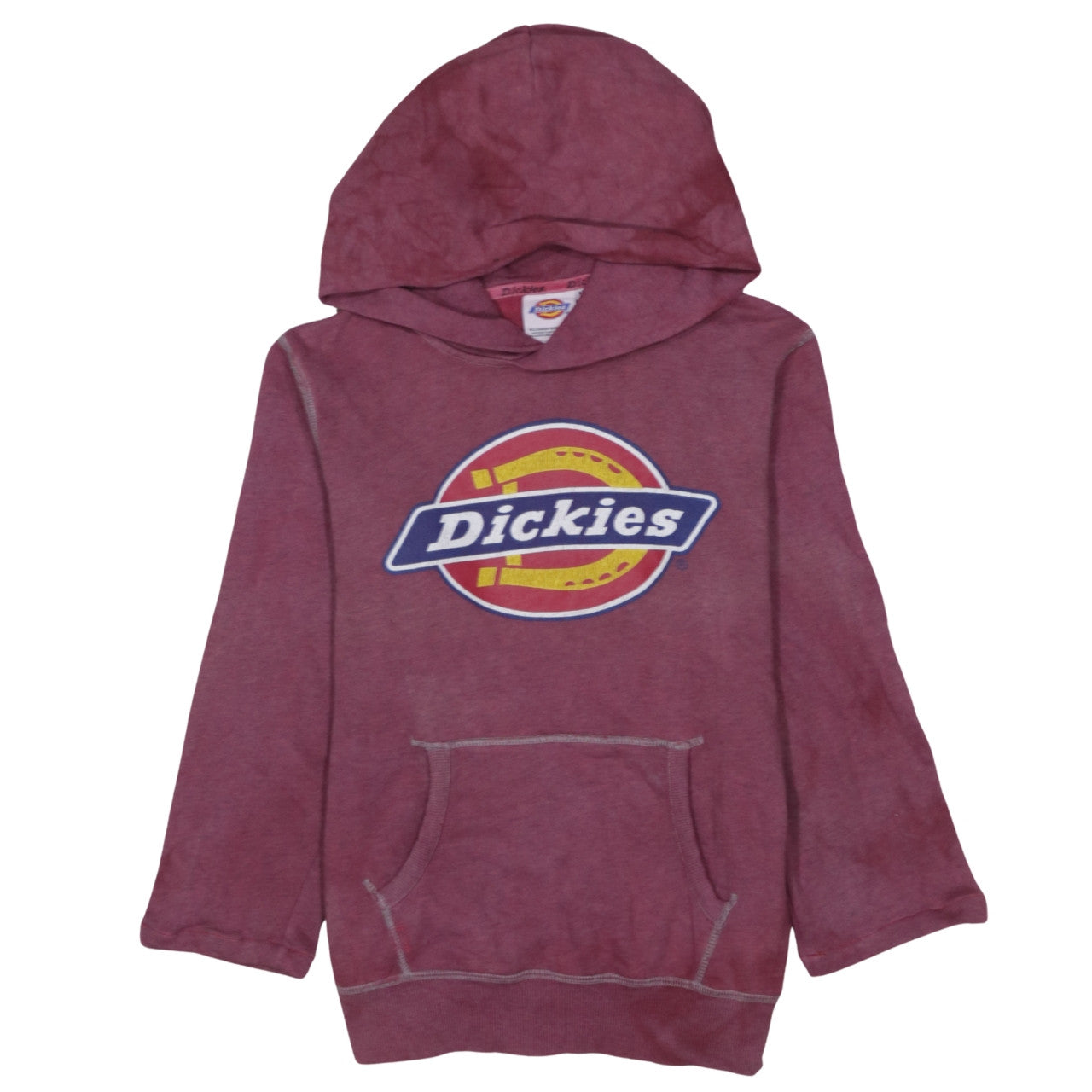 Dickies Women’s Maroon Pullover Hoodie M Cotton Logo Print
