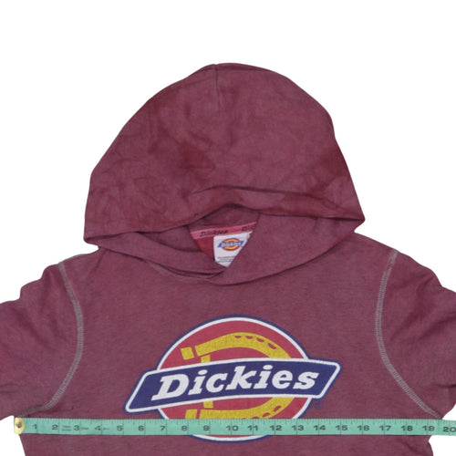 Dickies Women’s Maroon Pullover Hoodie M Cotton Logo Print
