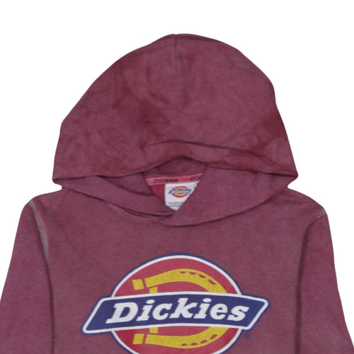 Dickies Women’s Maroon Pullover Hoodie M Cotton Logo Print