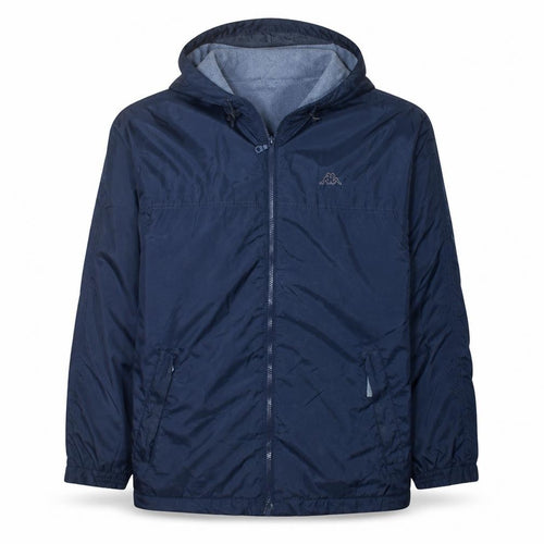 Kappa Men's Blue Hooded Windbreaker Jacket Size S Lightweight Casual