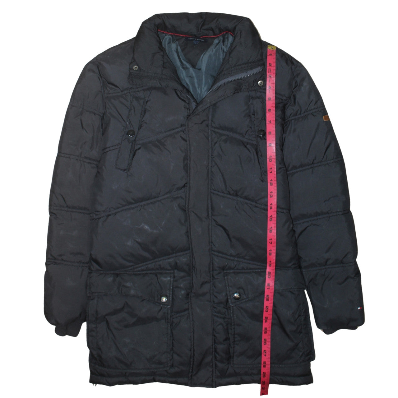 Tommy Hilfiger Women's Black Size 16 Long Puffer Jacket