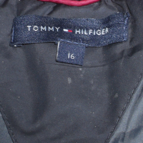 Tommy Hilfiger Women's Black Size 16 Long Puffer Jacket