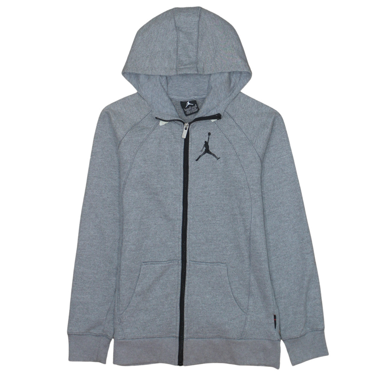 Jordan Boys Grey Full Zip Hoodie 12-13 Years Cotton Blend Fleece