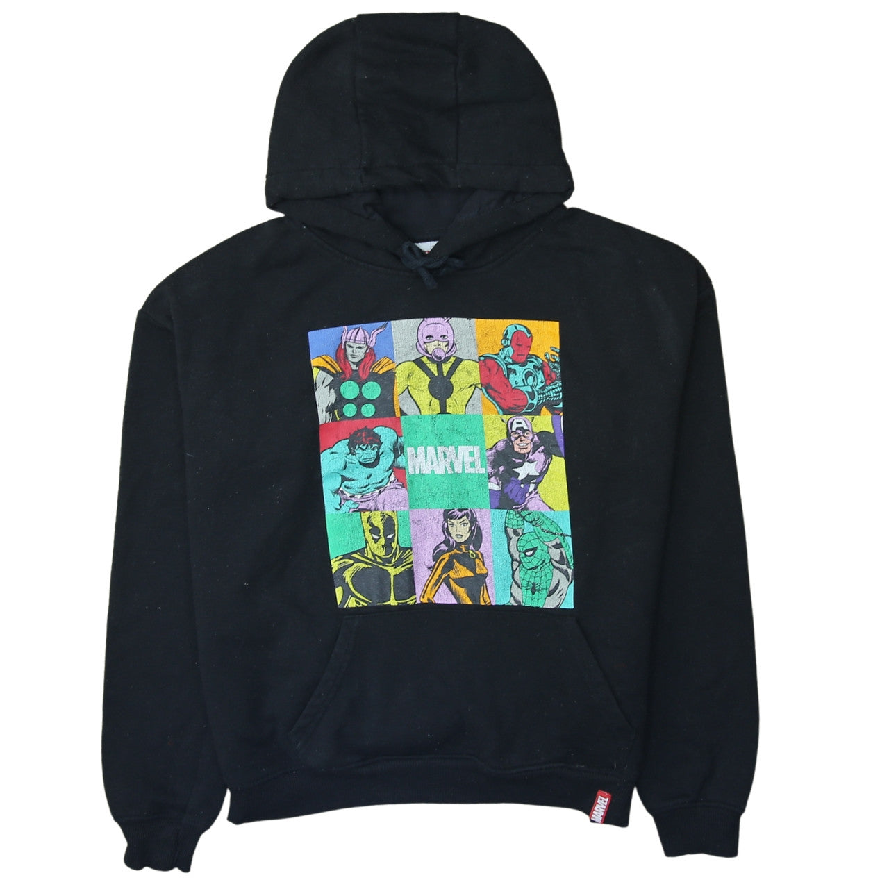 Primark Marvel Black Hoodie L 14/16 Women's Pullover Graphic Print Sweatshirt