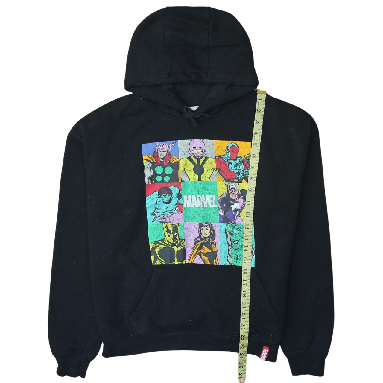 Primark Marvel Black Hoodie L 14/16 Women's Pullover Graphic Print Sweatshirt