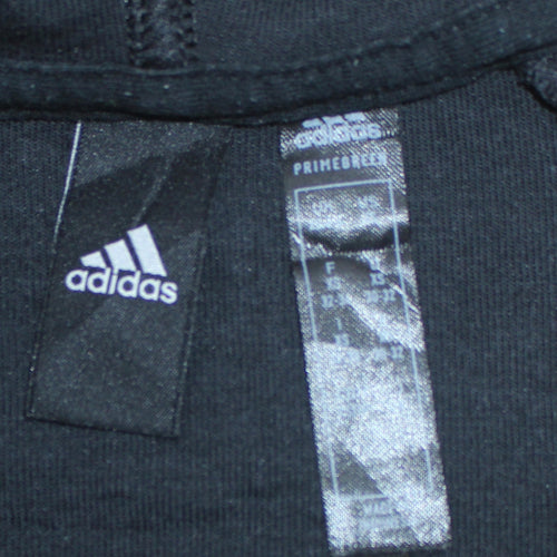 Adidas Womens Black Full Zip Hoodie Size 12 Hooded Sweatshirt