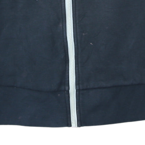 Adidas Womens Black Full Zip Hoodie Size 12 Hooded Sweatshirt
