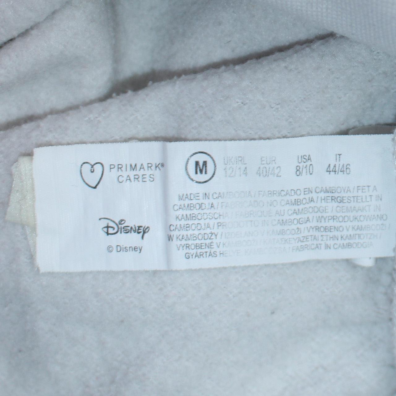 Disney Primark Womens White Mickey Mouse Pullover Hoodie Size M 12/14