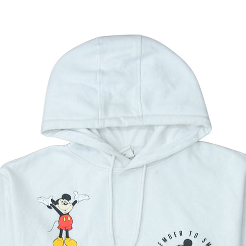 Disney Primark Womens White Mickey Mouse Pullover Hoodie Size M 12/14