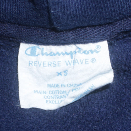 Champion Mens Navy Blue XS Pullover Hoodie Reverse Weave Sweatshirt