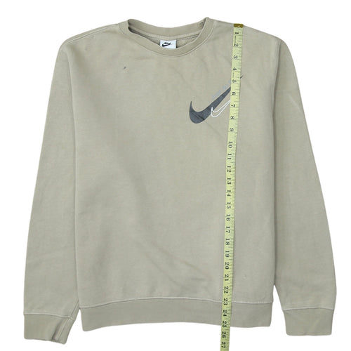 Nike Women’s Beige Crew Neck Pullover Sweatshirt M Logo Print