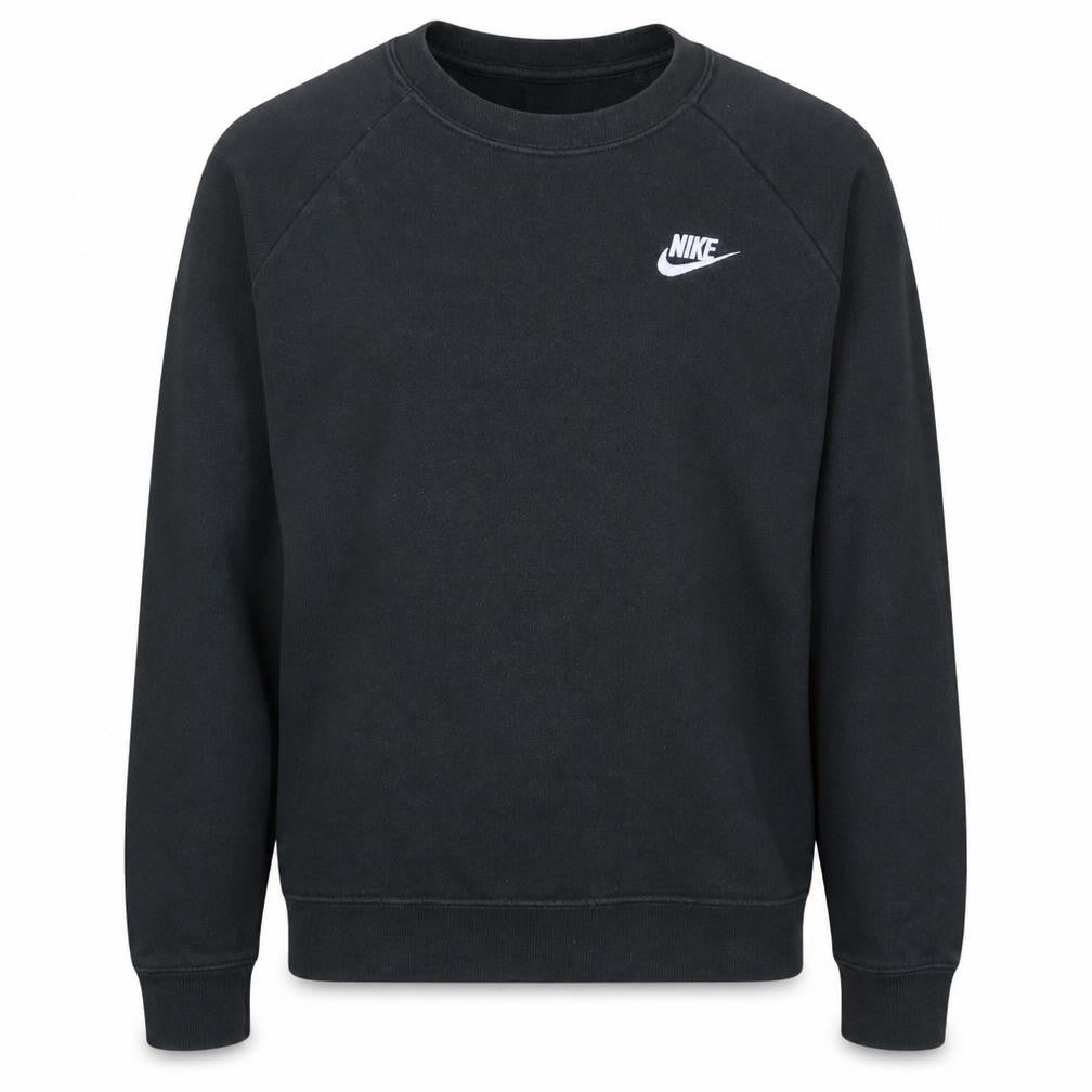 Front view of Nike Men Black Crew Neck Pullover Sweatshirt, size S, Regular Fit