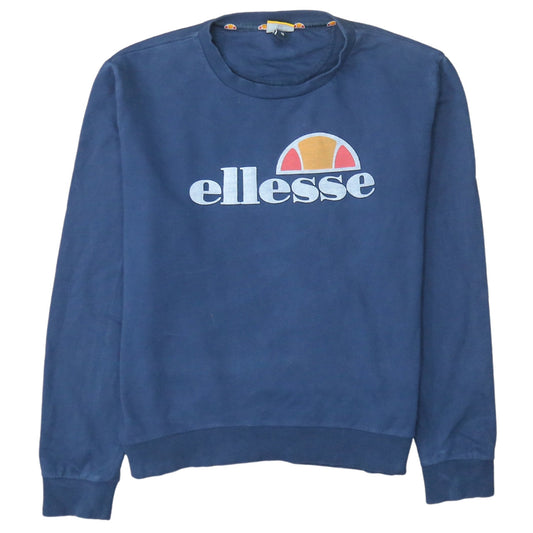 Ellesse Womens Blue Size 16 Pullover Sweatshirt Logo Crew Neck