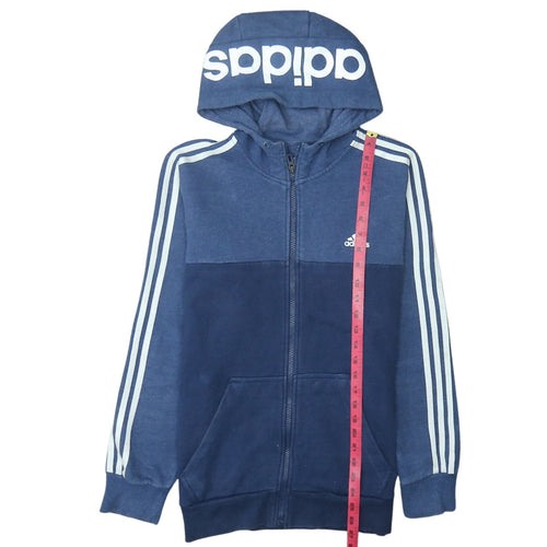 Adidas Men's Blue Full Zip Hoodie Size M Sportswear Jacket