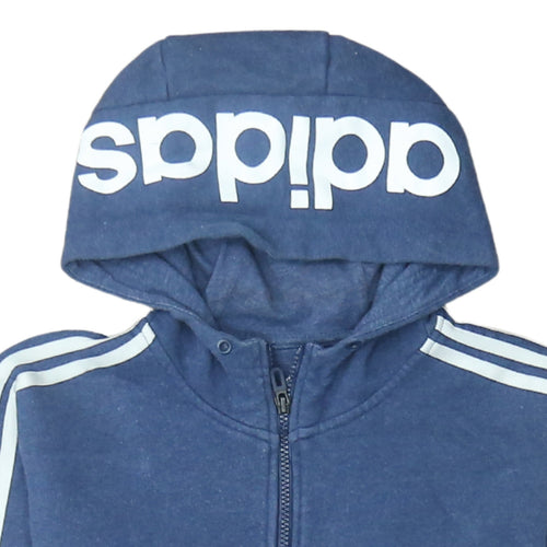 Adidas Men's Blue Full Zip Hoodie Size M Sportswear Jacket