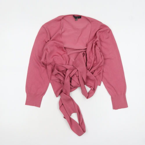 Coast Women’s Pink Silk Blend Wrap Jumper Size 14 Long Sleeve