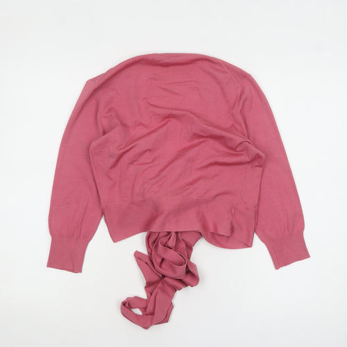Coast Women’s Pink Silk Blend Wrap Jumper Size 14 Long Sleeve