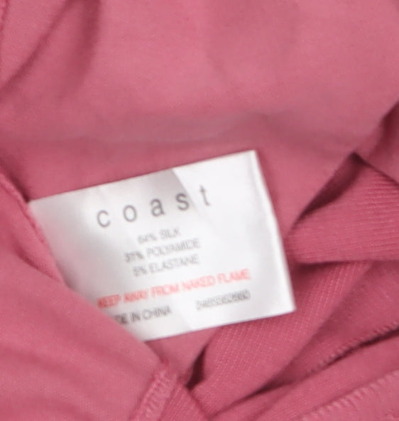 Coast Women’s Pink Silk Blend Wrap Jumper Size 14 Long Sleeve