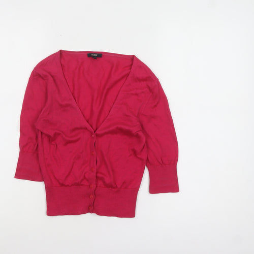 Hobbs Women's Pink Cotton V-Neck Cardigan Size 8