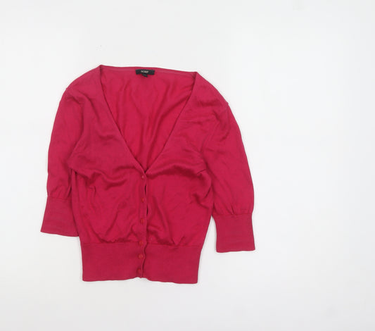 Hobbs Women's Pink Cotton V-Neck Cardigan Size 8