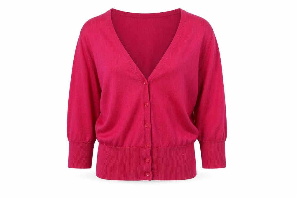 Hobbs Women's Pink Cotton V-Neck Cardigan Size 8