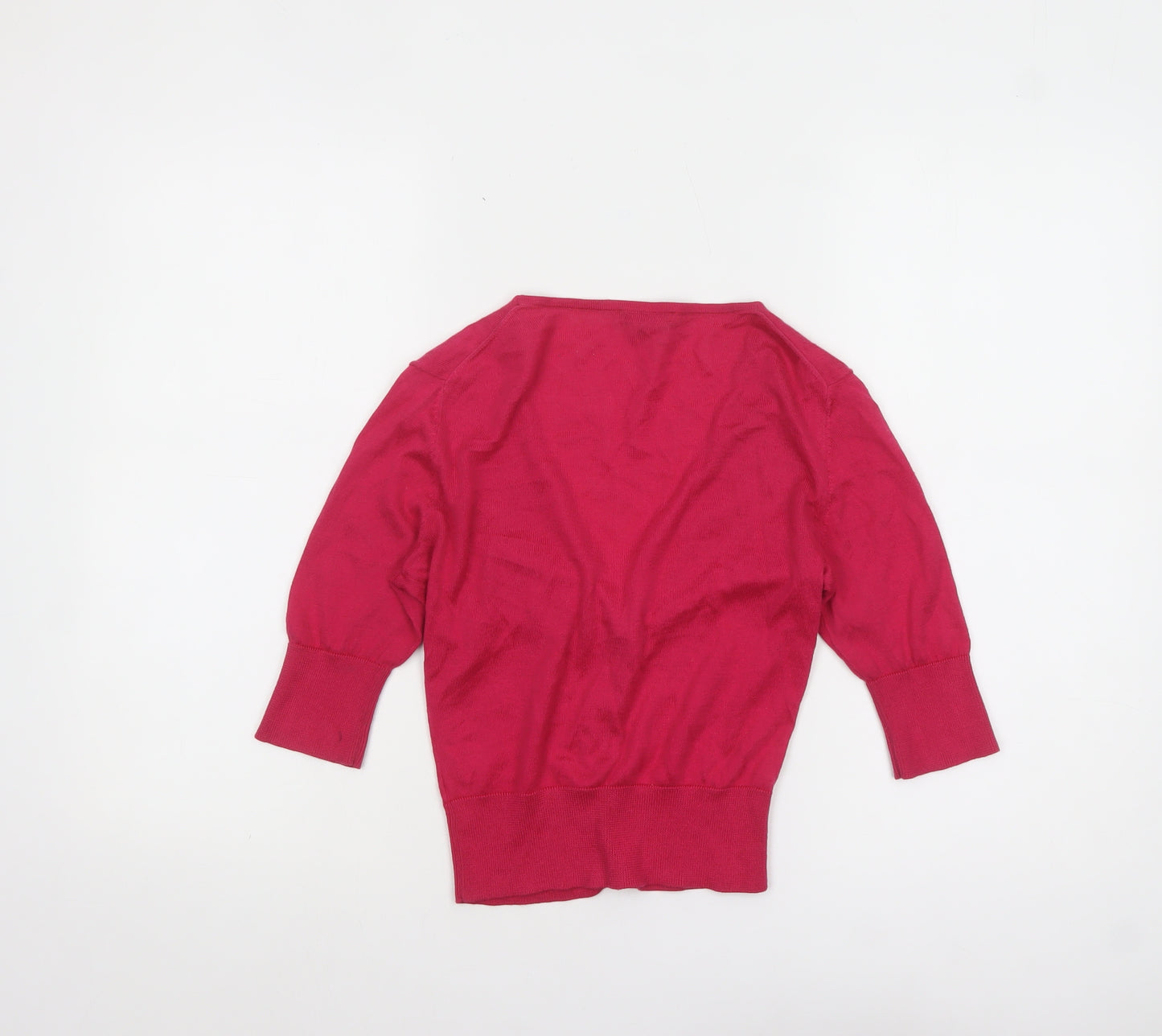 Hobbs Women's Pink Cotton V-Neck Cardigan Size 8
