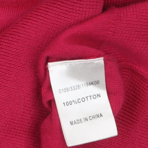 Hobbs Women's Pink Cotton V-Neck Cardigan Size 8