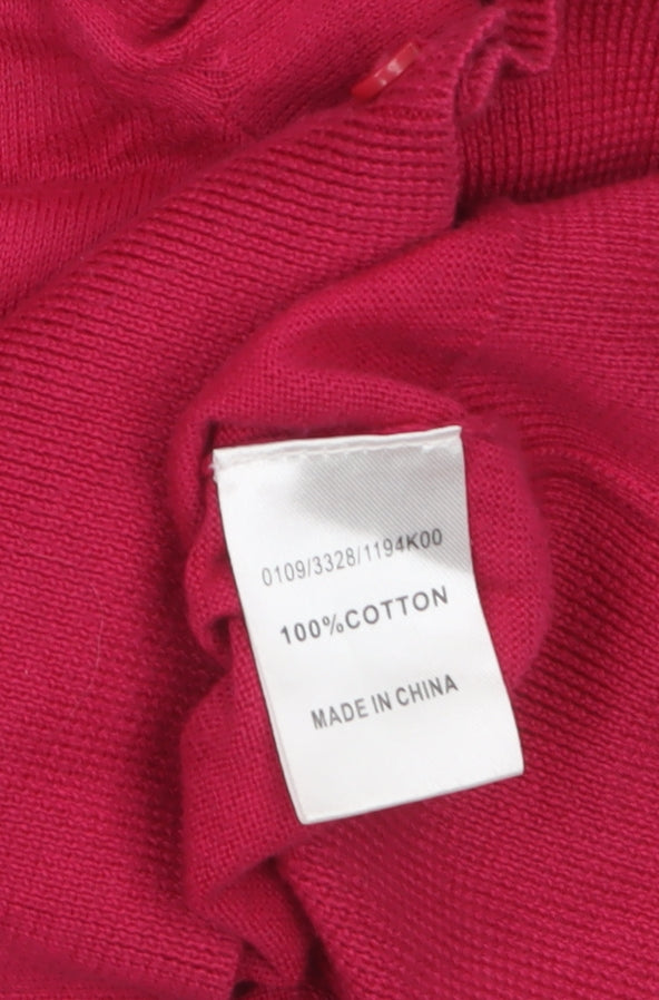 Hobbs Women's Pink Cotton V-Neck Cardigan Size 8