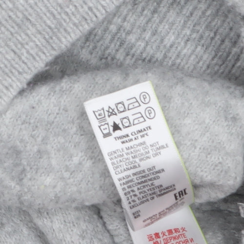 Marks and Spencer Men's Grey Fair Isle Knit Jumper Size S