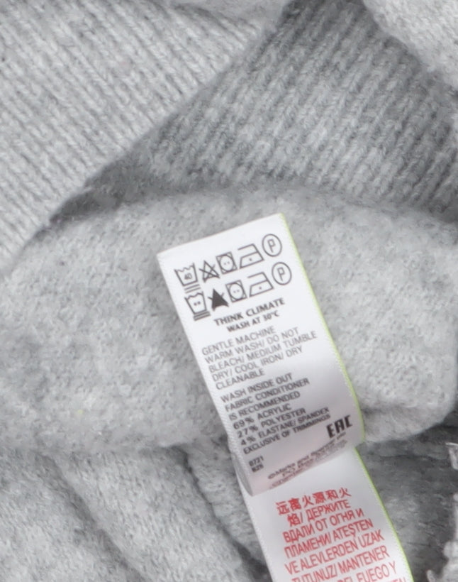 Marks and Spencer Men's Grey Fair Isle Knit Jumper Size S