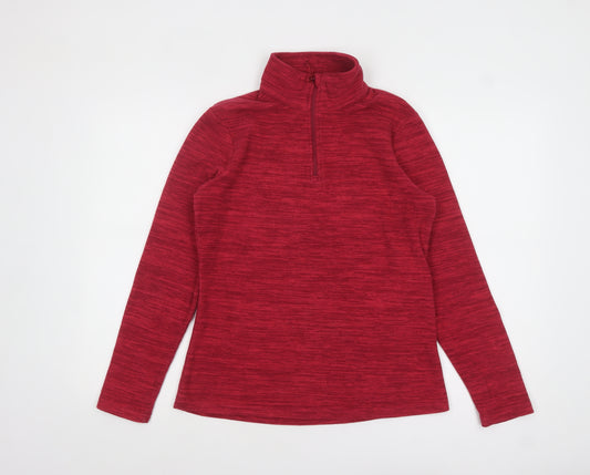Mountain Warehouse Women Red 1/2 Zip Pullover Sweatshirt UK 10