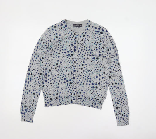 Marks and Spencer Women’s Grey Star Print Long Sleeve Cardigan Size 12