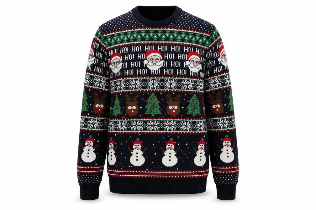 Front view of George Men's Multicoloured Christmas jumper M
