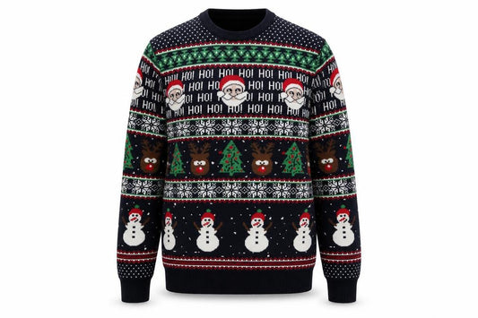 Front view of George Men's Multicoloured Christmas jumper M