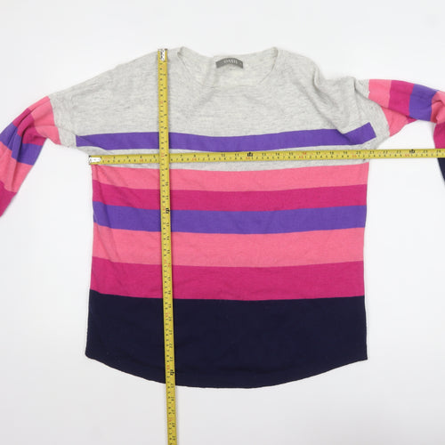 Oasis Women’s Multicoloured Striped Crew Neck Pullover Jumper M