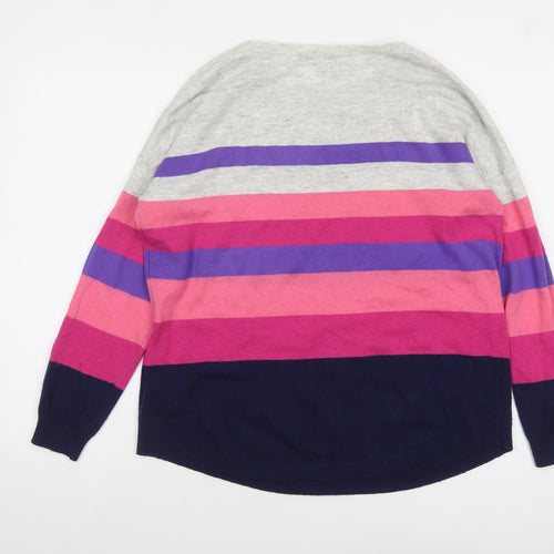 Oasis Women’s Multicoloured Striped Crew Neck Pullover Jumper M