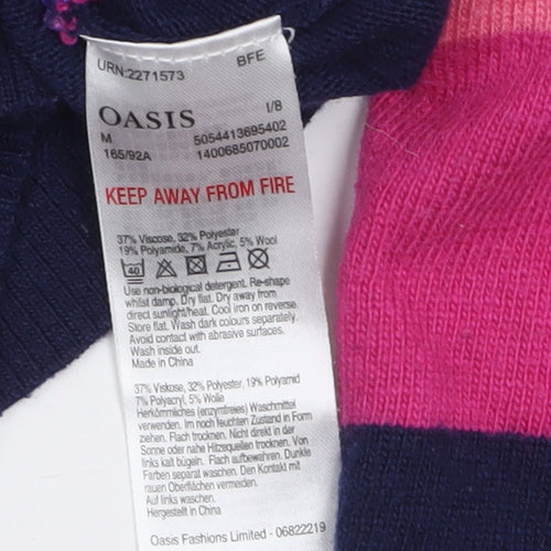 Oasis Women’s Multicoloured Striped Crew Neck Pullover Jumper M