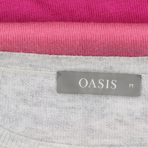 Oasis Women’s Multicoloured Striped Crew Neck Pullover Jumper M