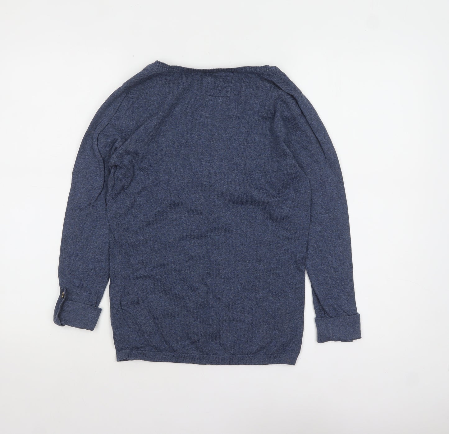 Mantaray Women's Blue Cotton Embroidered Pullover Jumper Size 10