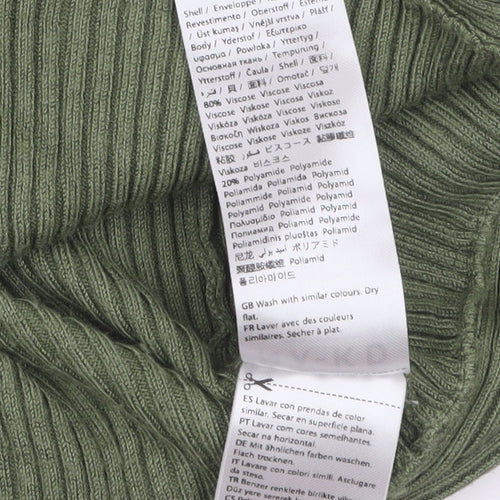 NA-KD Women’s Green Wrap Ribbed V-Neck Jumper Size M