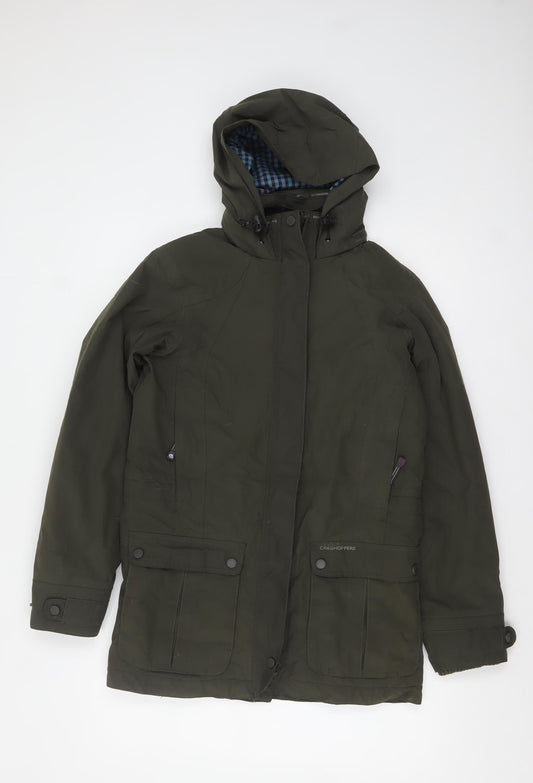 Craghoppers Women's Green Hooded Waterproof Parka Jacket Size 10